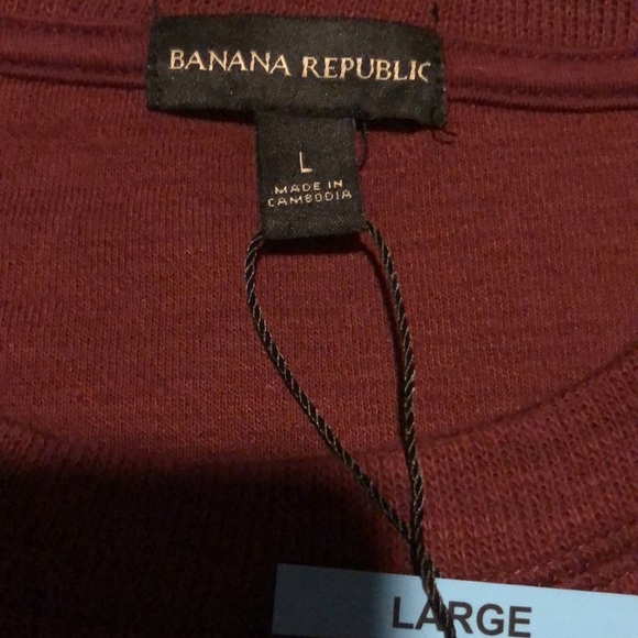 BRAND NEW MEN’S BANANA REPUBLIC CREW KNIT SWEATER SIZE LARGE! COLOR BURGUNDY! - Picture 5 of 8